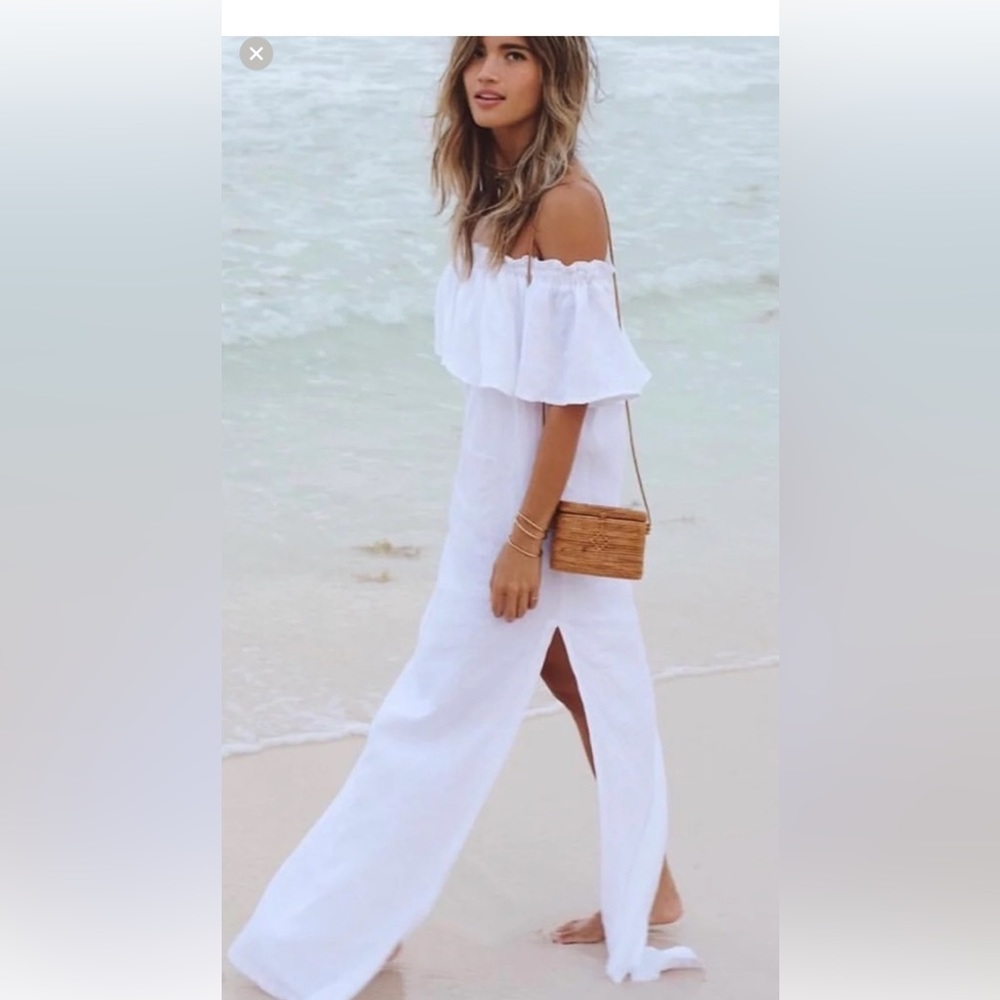 Stunning white linen dress! Small/ Medium